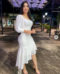 White Long Sleeves Party Gown White Homecoming Dress Y6833