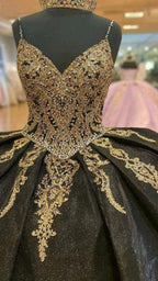 Beading Quinceanera Dresses Sequin Applique Princess Ball Gown With Cape Y1516