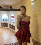 Sweet A-line Mini Homecoming Dress Cocktail Dress Y4749