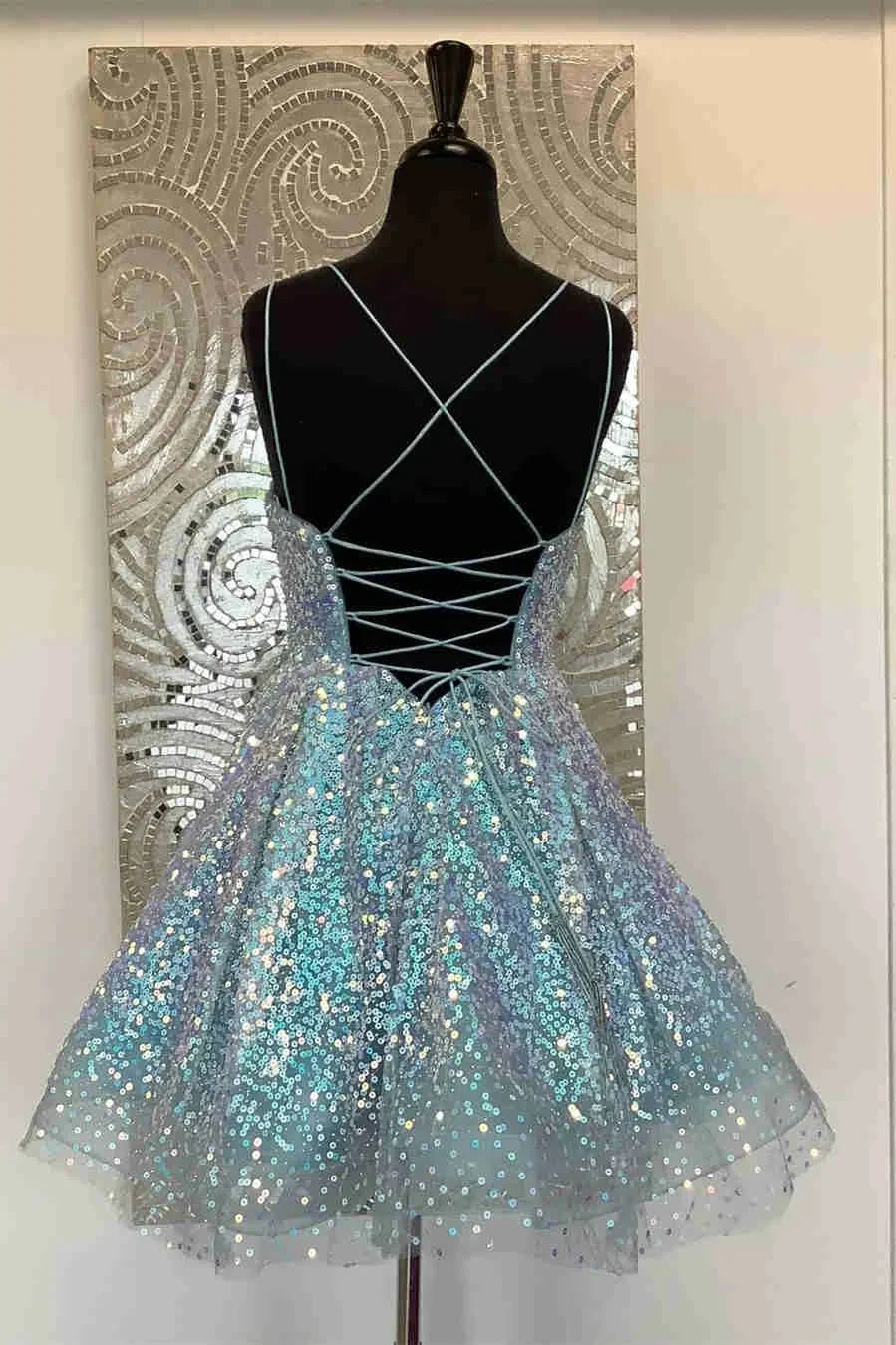 Cute Hot Pink Sequins A-Line Homecoming Dress Y1641