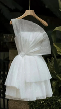 White Homecoming Dress Strapless Short Party Dress Cocktail Dress Y1998