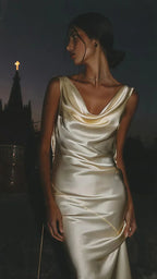 Sexy Backless Satin Sheath Prom Dress Long Evening Dress Y8280