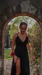 Simple Black A-line Prom Dress Black Evening Dress Winter Dance Dress Y5447