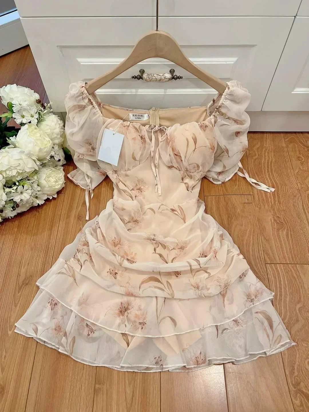 Vintage Floral Mini Homecoming Dress Summer Casual Dress Y2641