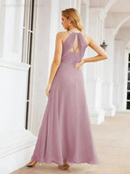 Numbersea Double Spaghetti Straps Bridesmaid Dresses for Women Long Formal Party Dress Side Split 28051