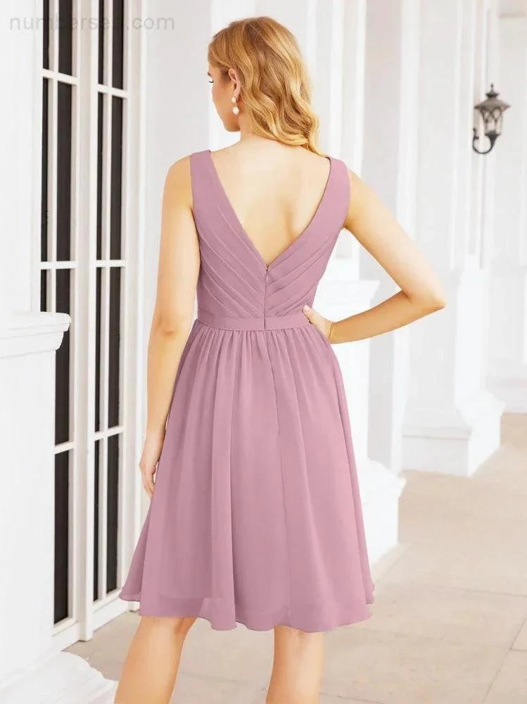 Numbersea Homecoming Dresses Knee Length Skirt V Back 28062