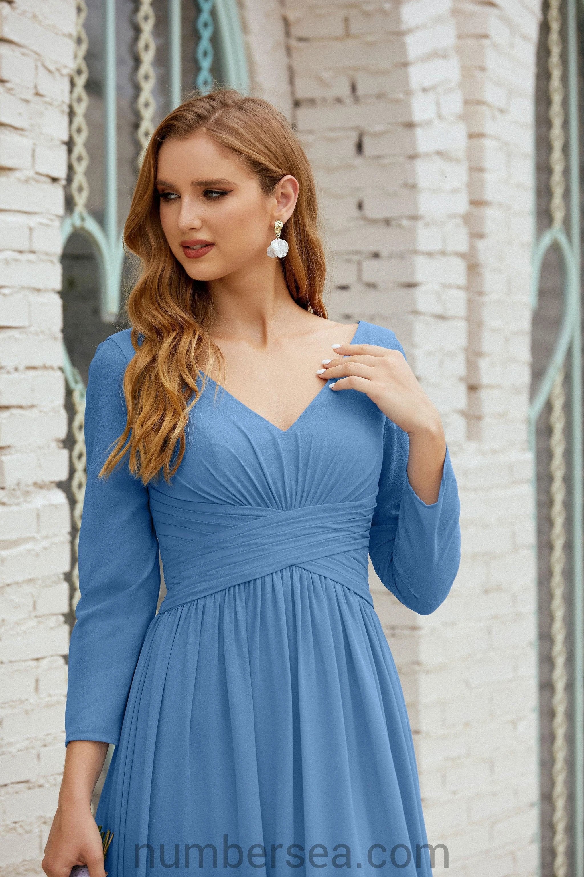 Numbersea Bridesmaid Dress Chiffon Formal Party Dress Evening Dress 28016