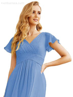 Numbersea Formal Prom Gowns for Mother of The Bride Cap Sleeves Bridesmaid Dress 28047