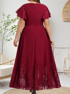 A-line Scoop Ankle-Length Lace Chiffon Mother of the Bride Dress With Sequins
