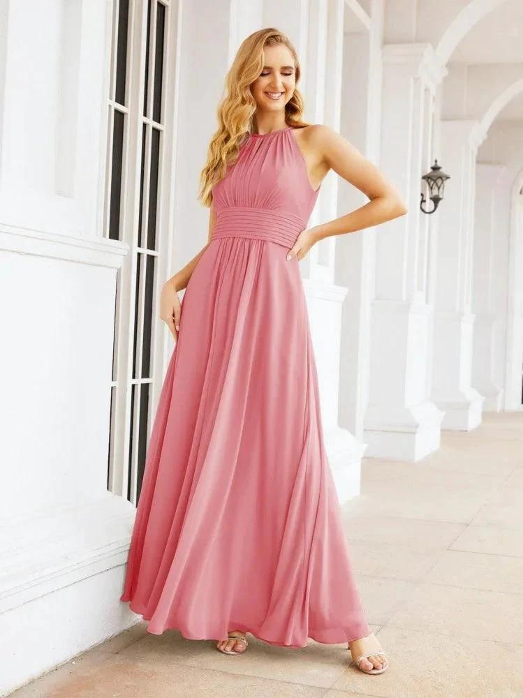 Numbersea Keyhole Bridesmaid Dresses Sleeveless Formal Evening Party Prom Gowns 28043