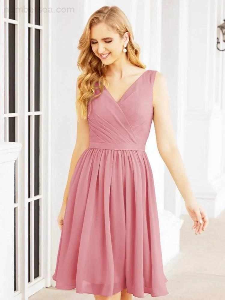 Numbersea Homecoming Dresses Knee Length Skirt V Back 28062