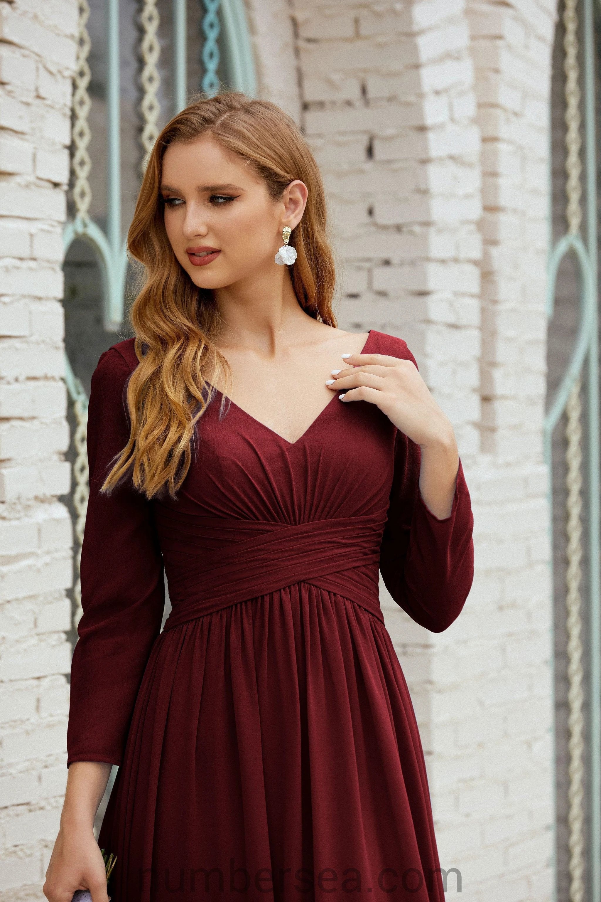 Numbersea Bridesmaid Dress Chiffon Formal Party Dress Evening Dress 28016