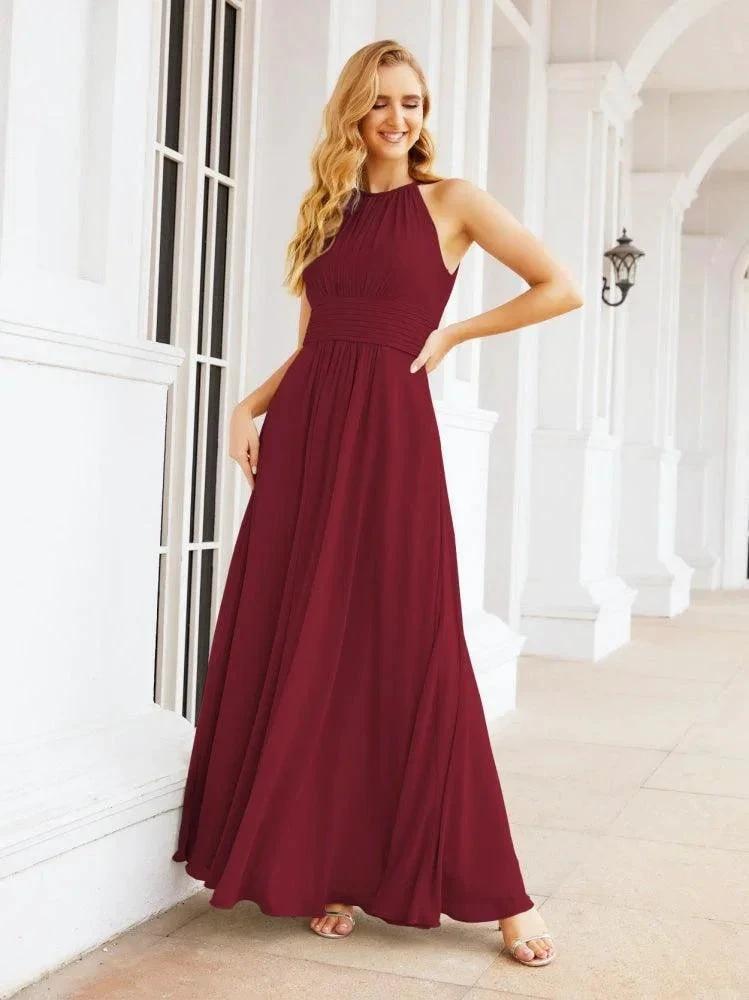 Numbersea Keyhole Bridesmaid Dresses Sleeveless Formal Evening Party Prom Gowns 28043