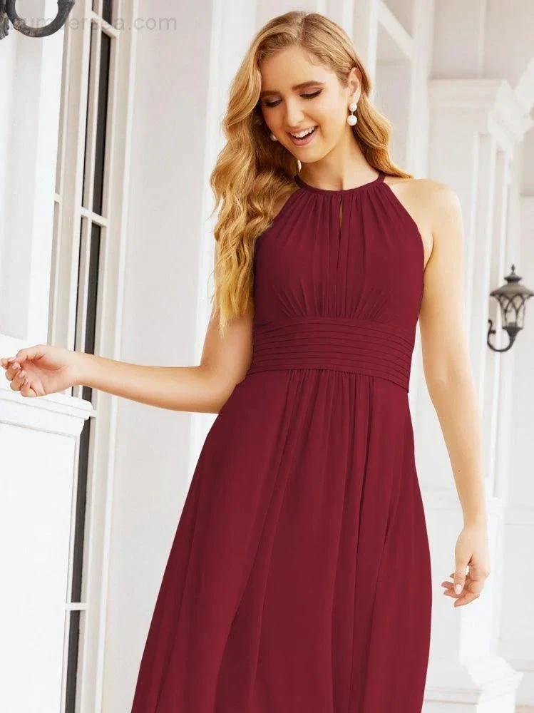 Numbersea Keyhole Bridesmaid Dresses Sleeveless Formal Evening Party Prom Gowns 28043