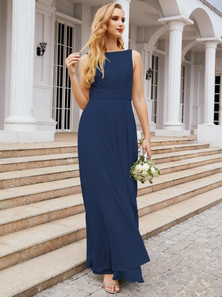 Numbersea Bridesmaid Dresses for Wedding Ruffles Long Formal Prom Gowns 28039