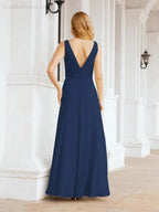Numbersea Bridesmaid Dresses for Wedding Ruffles Long Formal Prom Gowns 28039