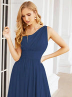 Numbersea One Shoulder Bridesmaid Dresses Long Maxi Formal Evening Party Prom Gowns 28061