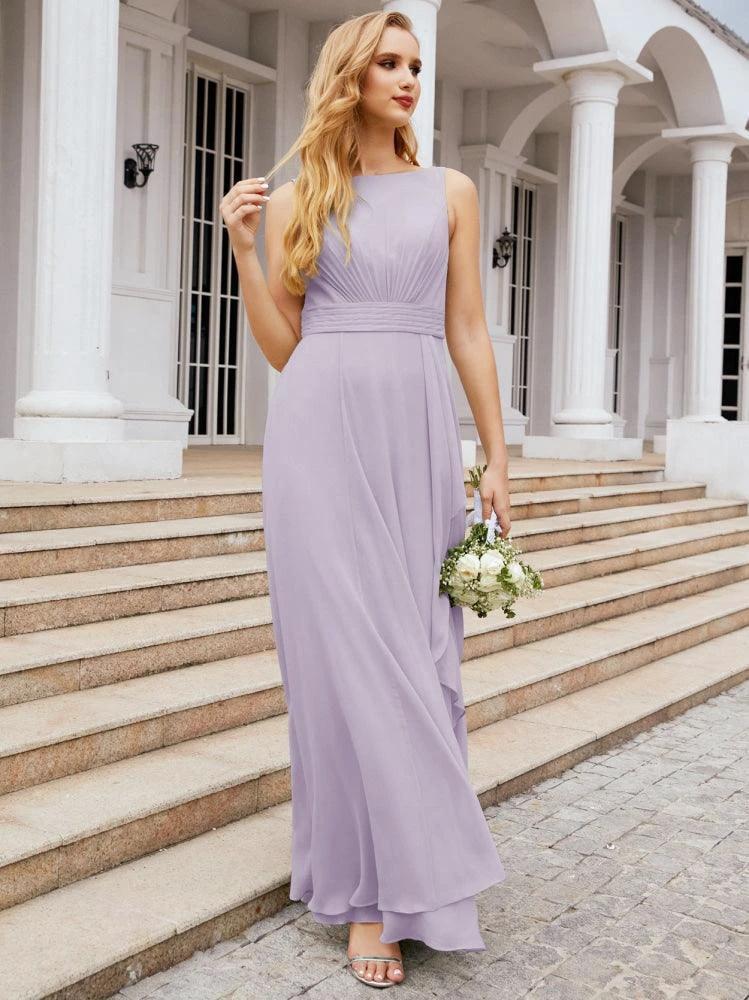 Numbersea Bridesmaid Dresses for Wedding Ruffles Long Formal Prom Gowns 28039