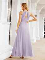 Numbersea Double Spaghetti Straps Bridesmaid Dresses for Women Long Formal Party Dress Side Split 28051