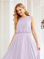 Numbersea Sleeveless Long Bridesmaid Dress A line Formal Evening Prom Gown 28025