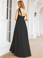 Numbersea One Shoulder Bridesmaid Dresses Long Maxi Formal Evening Party Prom Gowns 28061