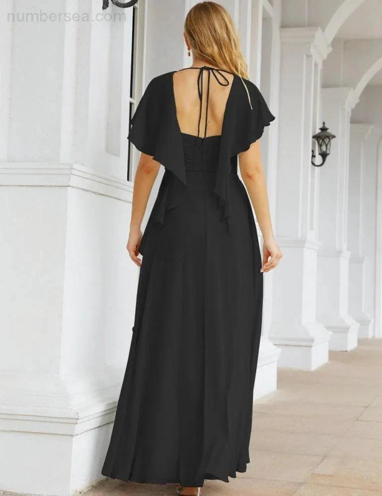 Numbersea Bridesmaid Dresses Backless Formal Prom Gowns for Evening Party Mother of The Bride Dress 28040