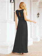 Formal Prom Gown Elegant V-Neck Sleeveless Bridesmaid Dresses for Wedding Party 28037