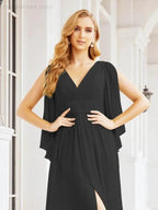 Numbersea Bridesmaid Dresses with Split for Wedding Party Flutter Sleeves 28045