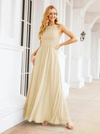 Numbersea Keyhole Bridesmaid Dresses Sleeveless Formal Evening Party Prom Gowns 28043