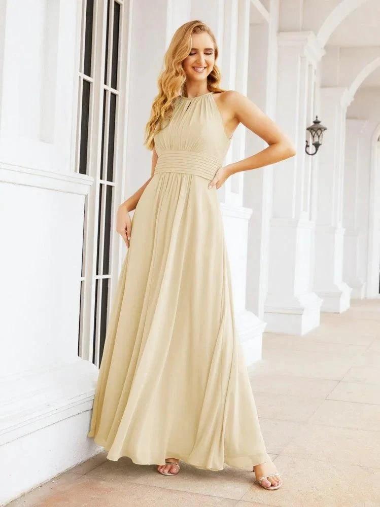 Numbersea Keyhole Bridesmaid Dresses Sleeveless Formal Evening Party Prom Gowns 28043