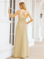 Numbersea Halter Bridesmaid Dresses with Pockets Sleeveless Formal Evening Party Prom Gowns  28055