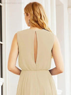 Numbersea Sleeveless Long Bridesmaid Dress A line Formal Evening Prom Gown 28025