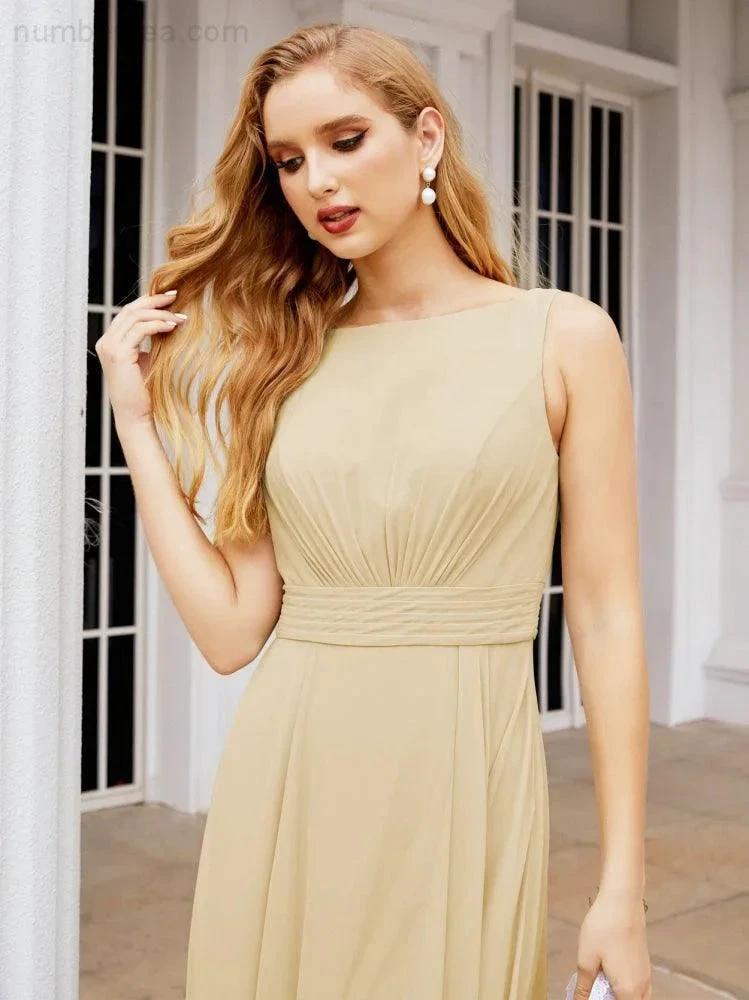 Numbersea Bridesmaid Dresses for Wedding Ruffles Long Formal Prom Gowns 28039