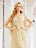Numbersea Bridesmaid Dresses with Split for Wedding Party Flutter Sleeves 28045