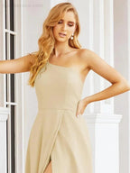 Numbersea Women's One Shoulder Formal Prom Gowns for Mother of The Bride Side Slit Bridesmaid Dresses 28052