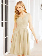 Numbersea Homecoming Dresses Knee Length Skirt V Back 28062