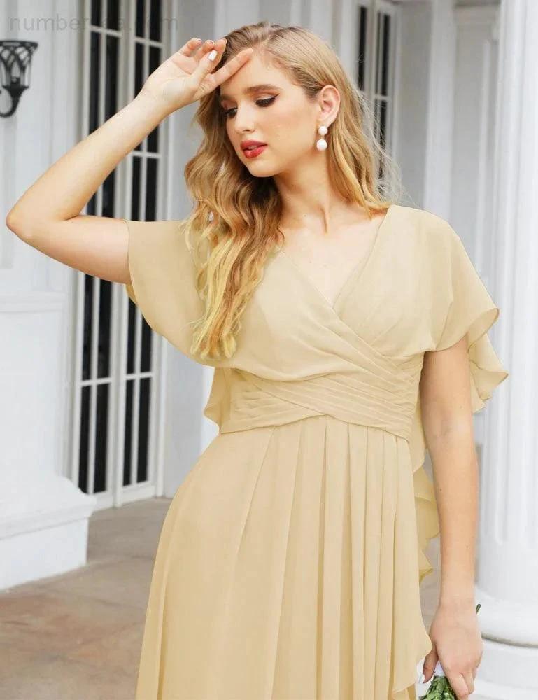 Numbersea Bridesmaid Dresses Backless Formal Prom Gowns for Evening Party Mother of The Bride Dress 28040