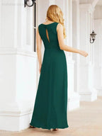 Formal Prom Gown Elegant V-Neck Sleeveless Bridesmaid Dresses for Wedding Party 28037