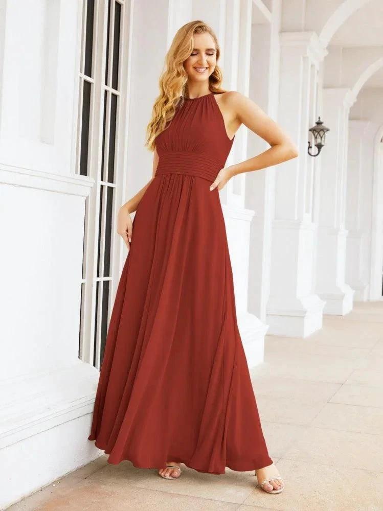Numbersea Keyhole Bridesmaid Dresses Sleeveless Formal Evening Party Prom Gowns 28043