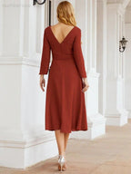 Bridesmaid Dress V-Back Waist Belt Mother of the Bride Wedding Guest SY28031