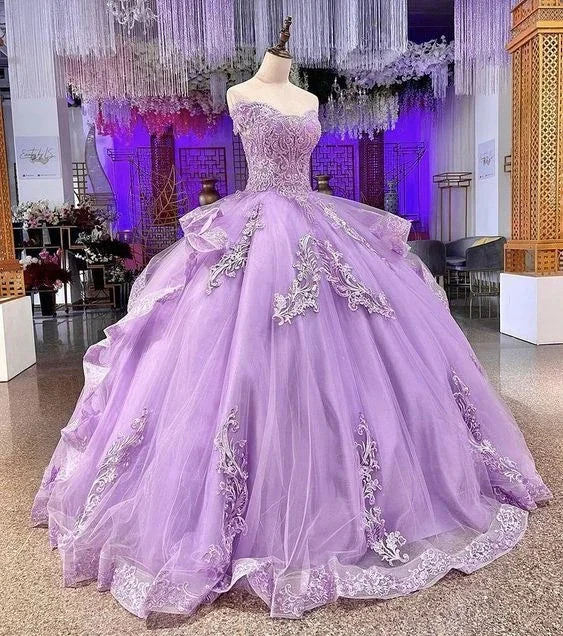 Purple Ball Gown Prom Dresses Long Sexy Prom Dress Y4366