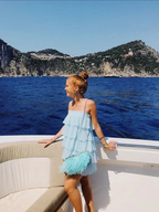 Blue Layered Short Homecoming Dress Summer Holiday Dress Y415
