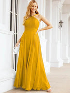 Numbersea Crisscross Halter Bridesmaid Dresses for Party Wedding Evening Prom Maxi Ball Gowns 28053