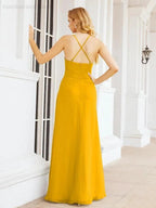 Numbersea Halter Bridesmaid Dresses with Pockets Sleeveless Formal Evening Party Prom Gowns  28055