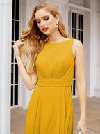 Numbersea Bridesmaid Dresses for Wedding Ruffles Long Formal Prom Gowns 28039