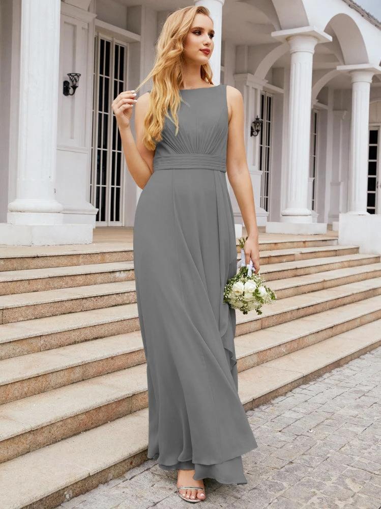 Numbersea Bridesmaid Dresses for Wedding Ruffles Long Formal Prom Gowns 28039