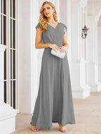 Sunnderly Bridesmaid Dresses Cape Formal Prom Dress Open Back Gowns for Mother of The Bride SY28058