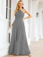 Numbersea Crisscross Halter Bridesmaid Dresses for Party Wedding Evening Prom Maxi Ball Gowns 28053