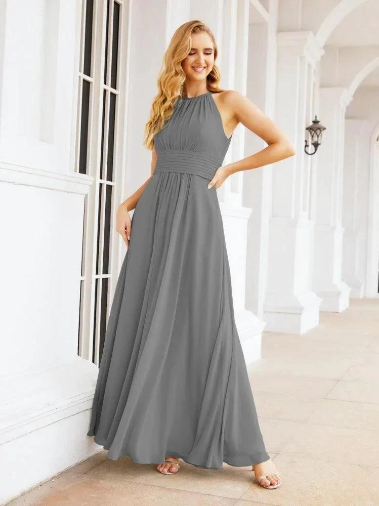 Numbersea Keyhole Bridesmaid Dresses Sleeveless Formal Evening Party Prom Gowns 28043