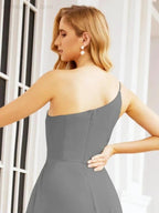 Numbersea Women's One Shoulder Formal Prom Gowns for Mother of The Bride Side Slit Bridesmaid Dresses 28052